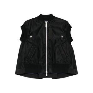 Sacai Black Jackets - Waistcoat & Gilets Women